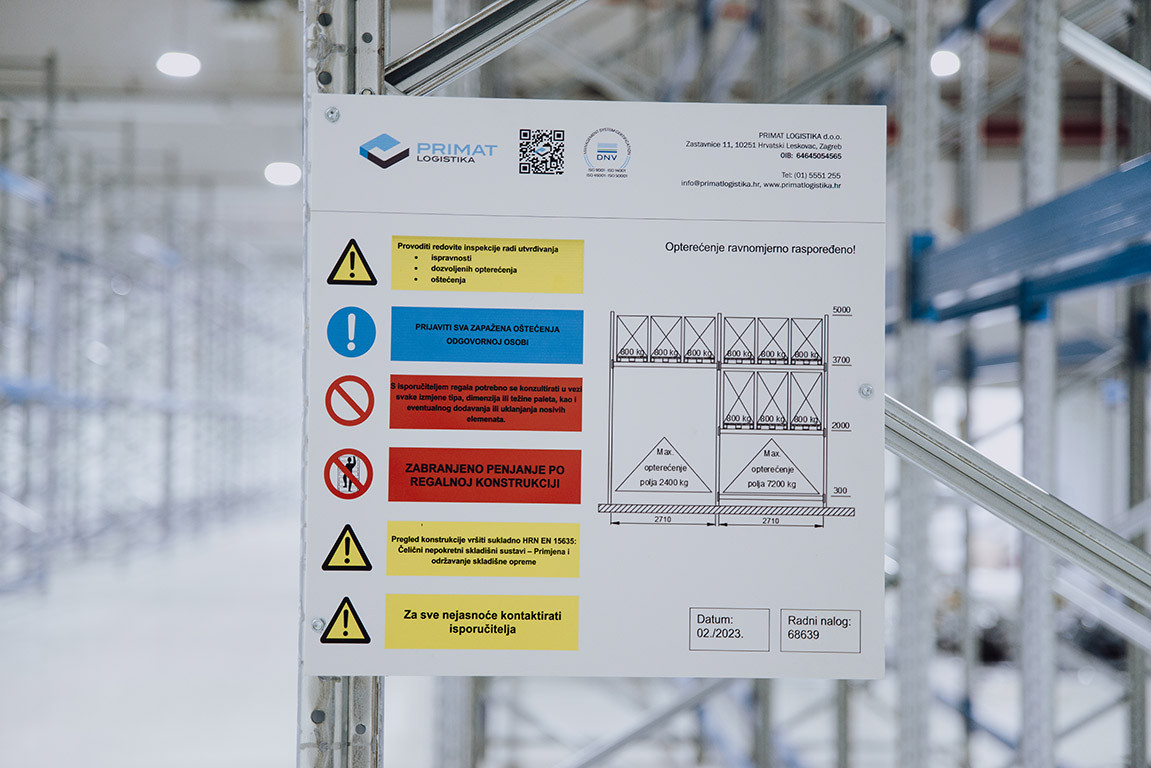 Medika - standardni paletni regali Natpisna skladišna ploča