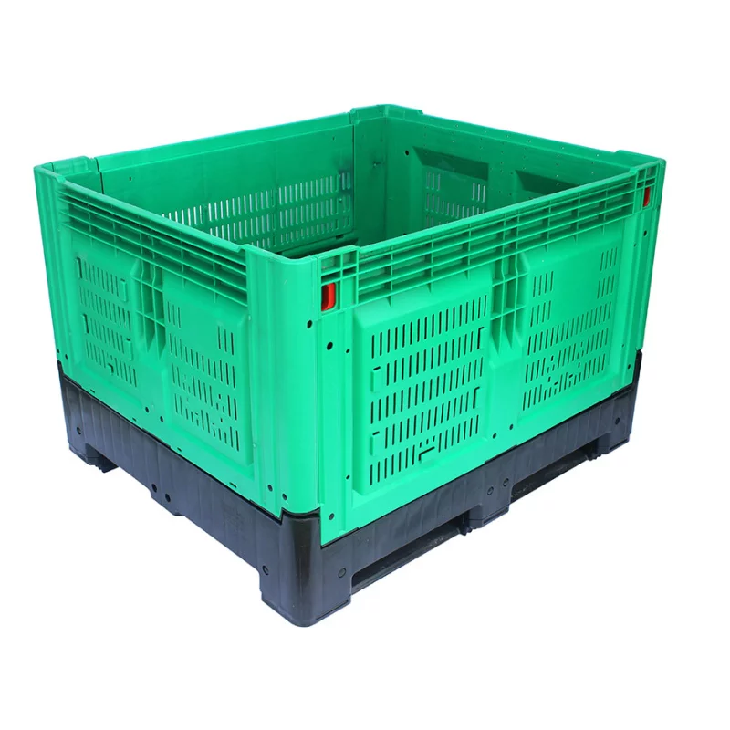 Plastična sklopiva box paleta sa perforiranim stranicama - Primat Logistika
